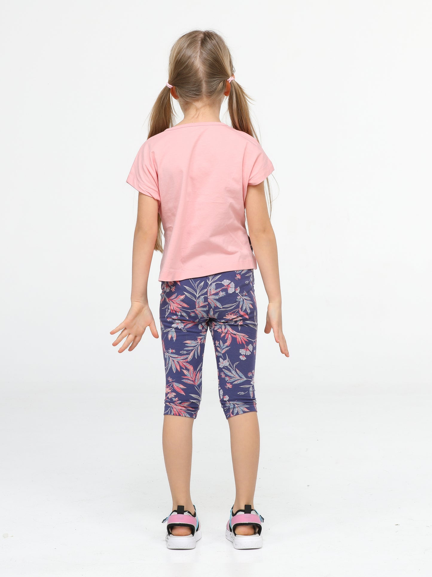 Ensemble Fille – Crop Top Rose & Legging Fleuri (3 à 10 Ans)