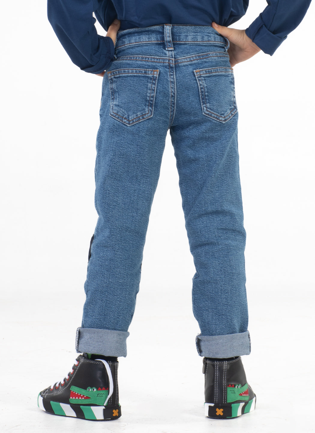 Beast Mode Stone-Wash Denim Boys Jeans