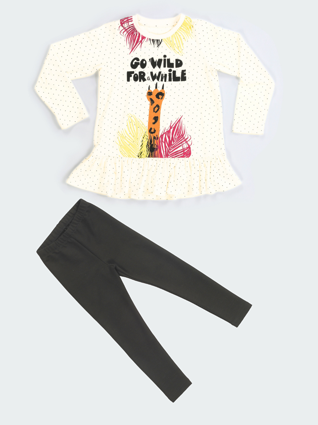 Cute Wild Girls' Basic Tunic + Tight Set Outfit