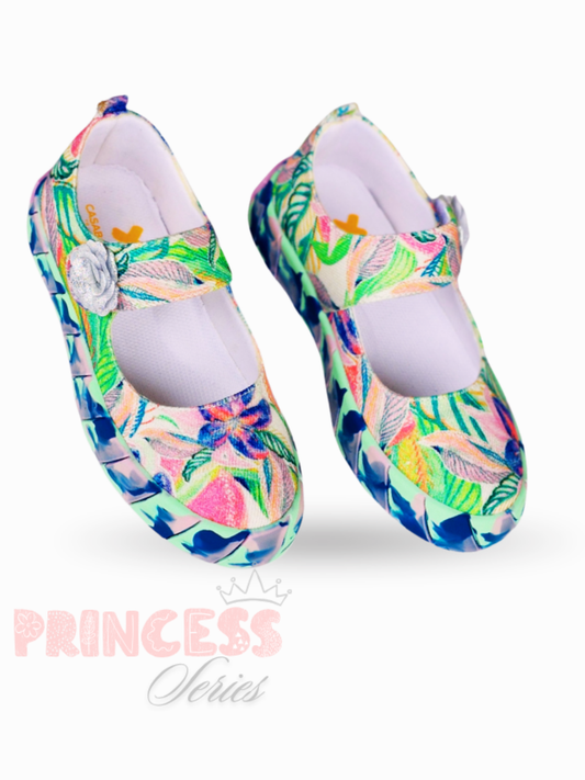 Ballerines Fille en Toile à Fleurs