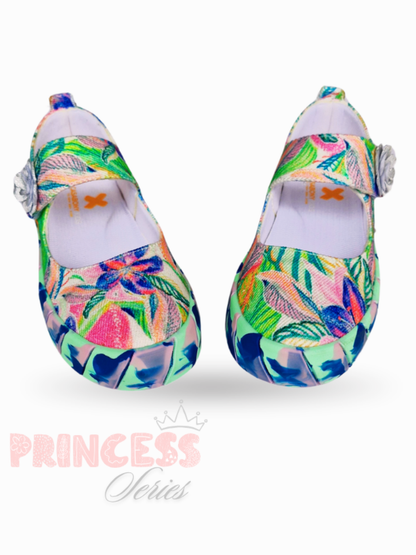 Ballerines Fille en Toile à Fleurs