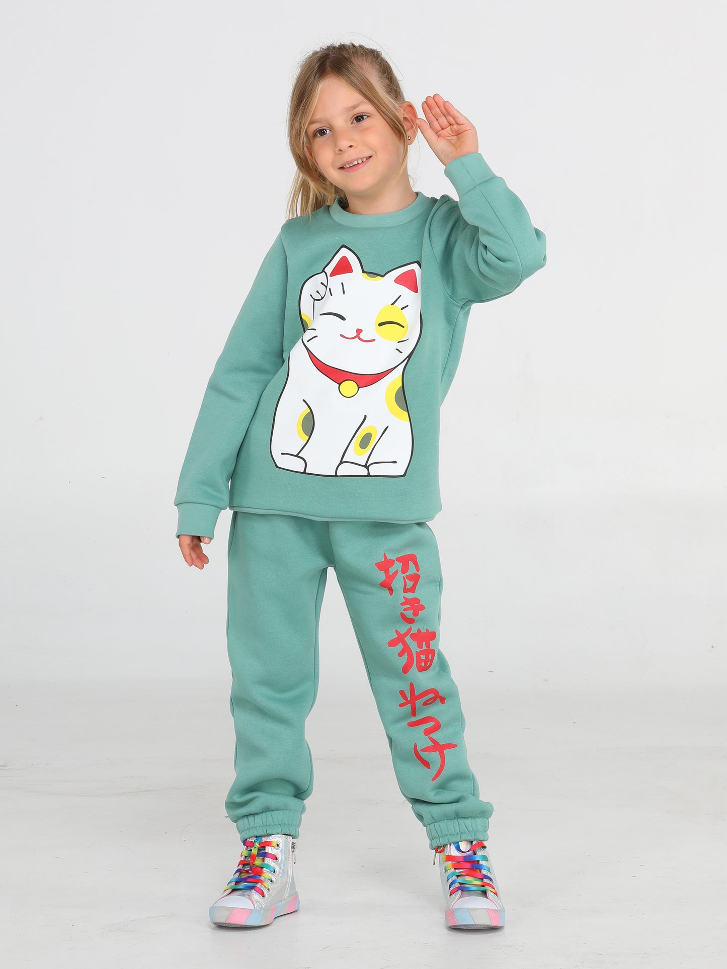 Japanese Cat Soft and Warm Girl Tracksuit