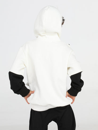 Panda Functional Pocket Beige Unisex Sweatshirt