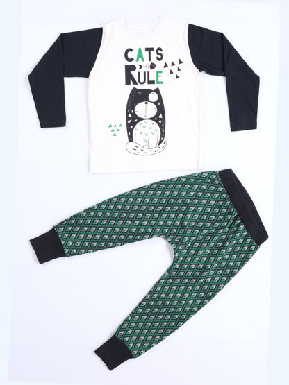 Cat Rule Jogger Pants + Long Sleeve T-shirt