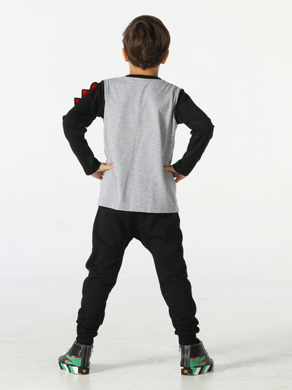 Crocos Printed Cotton Jogger + Long Sleeves T-shirt Set