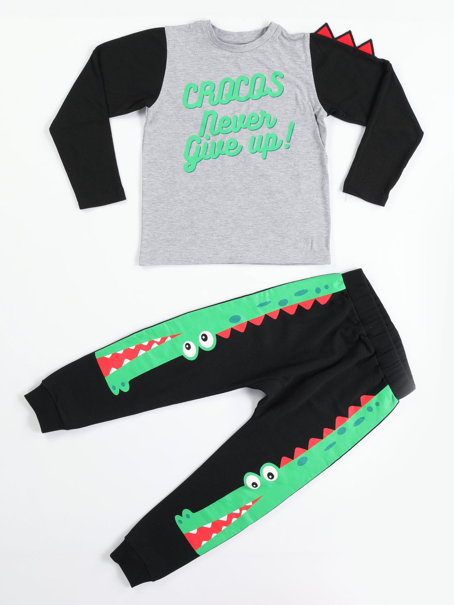 Crocos Printed Cotton Jogger + Long Sleeves T-shirt Set