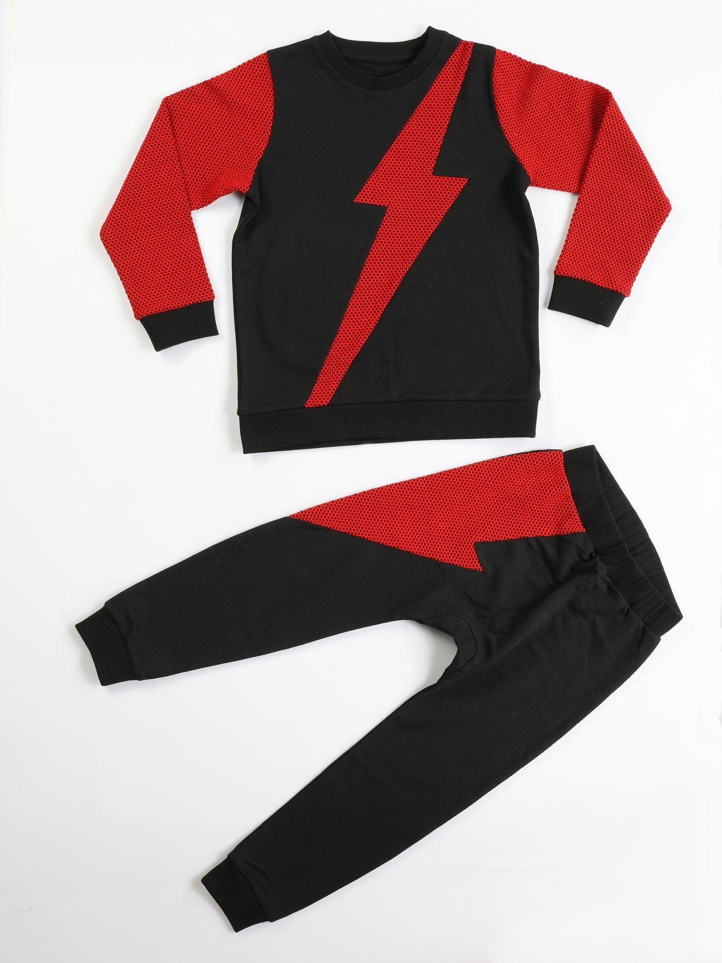 Red Thunder Boy Black Tracksuit