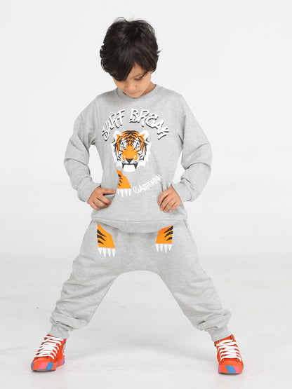 Tiger Grey Baggy Fit Boys TrackSuit