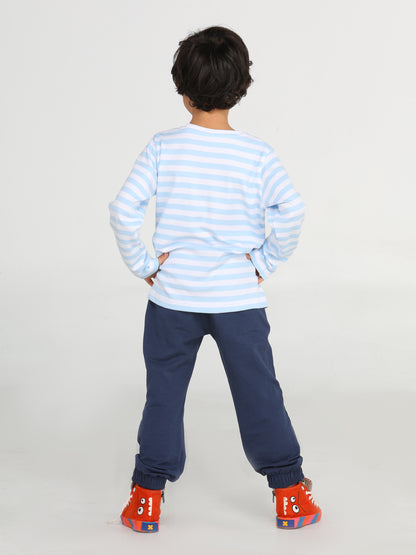 Dino Two-Pieces Set with Dino Print T-Shirt and Cotton Joggers