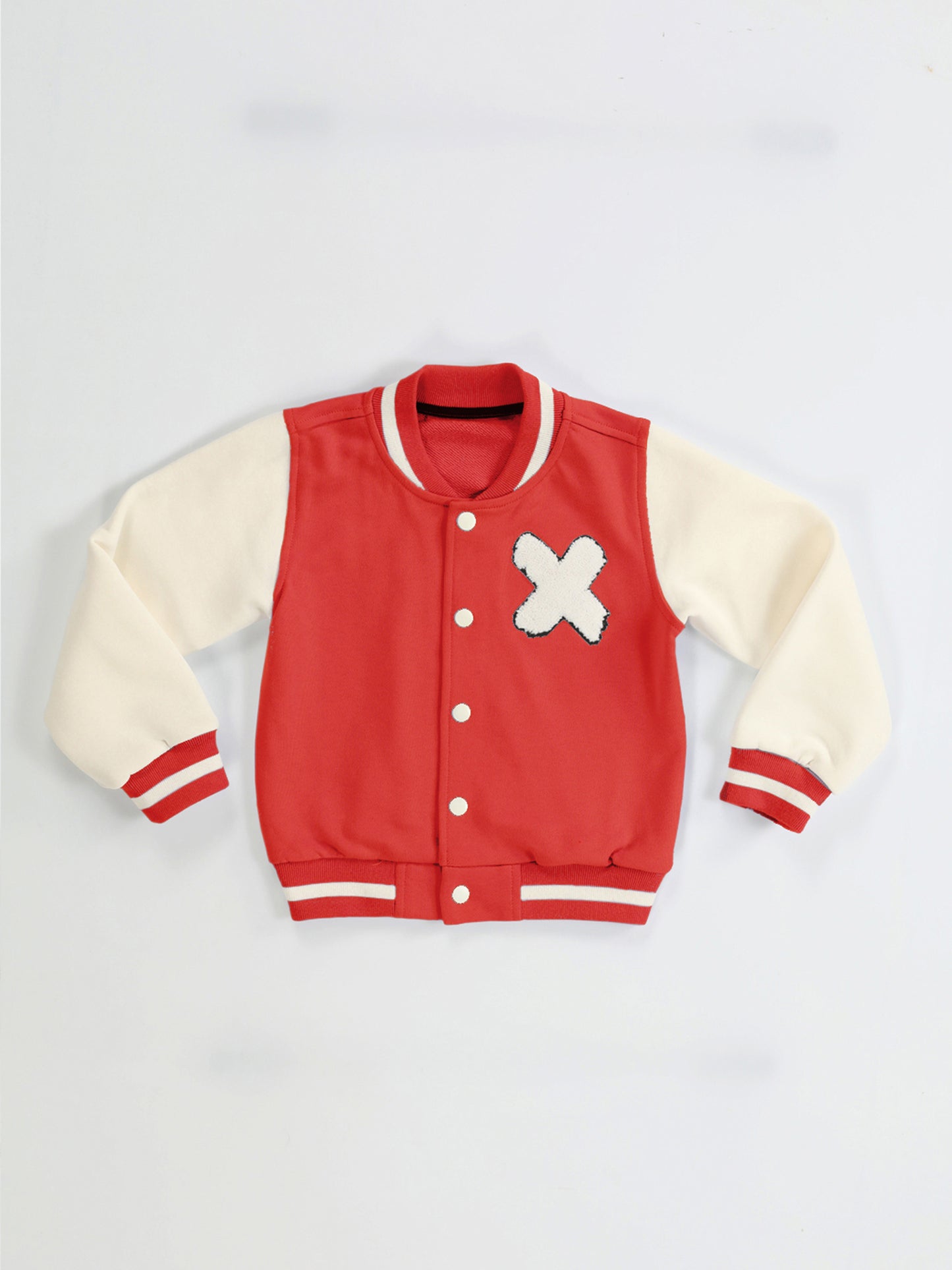 Red Embroidered Girl College Jacket