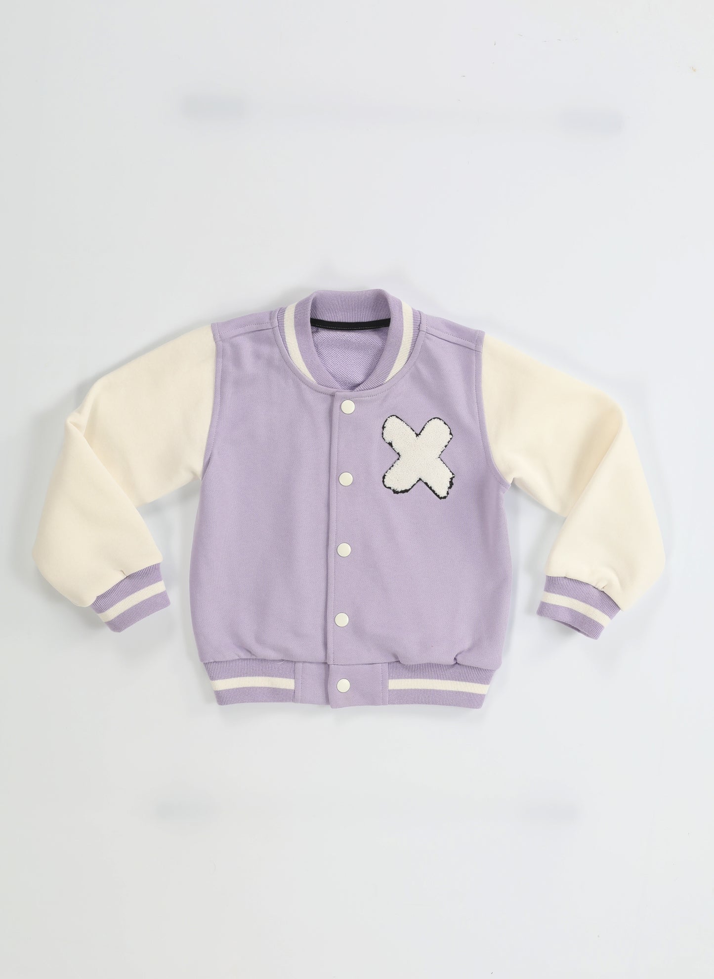 Lilac Girl Embroidered College Jacket