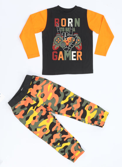 Gamer Boys' Camouflage Set (Pants&Long Sleeve T-shirt)