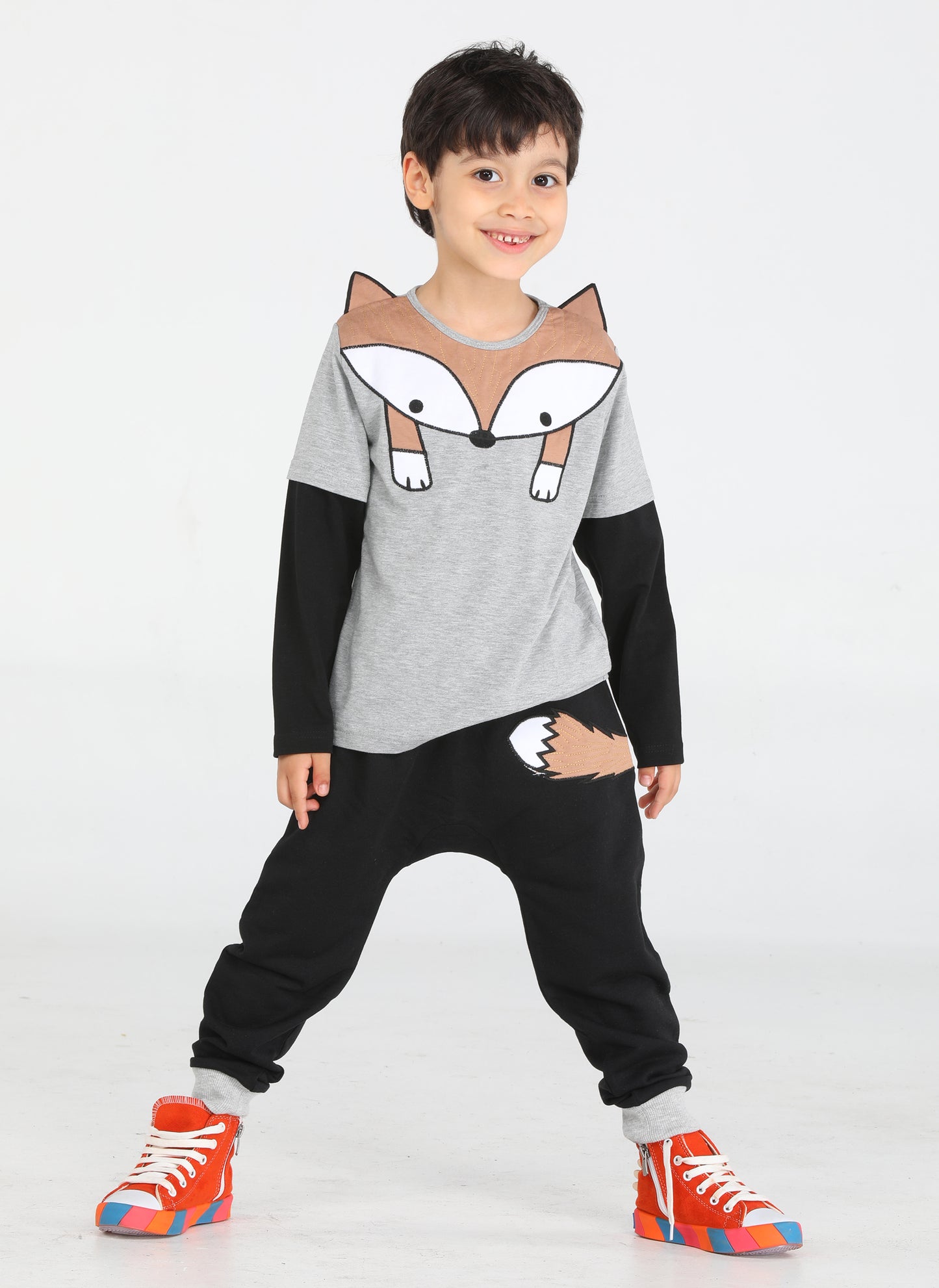 Fox Baggy Pants + Long Sleeves T-shirt Set