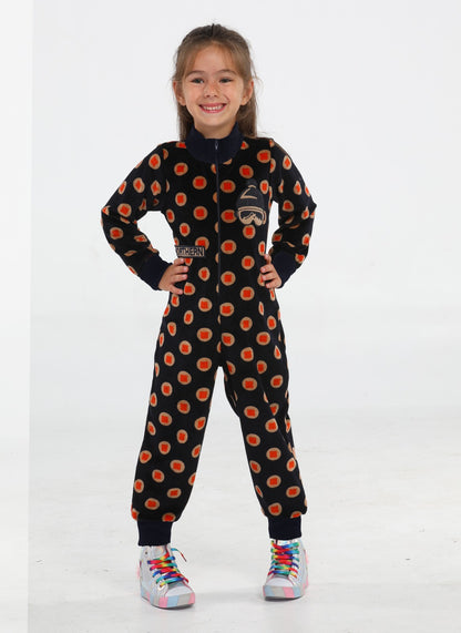 Stylish Velvet Zippered Kids Unisex Overall