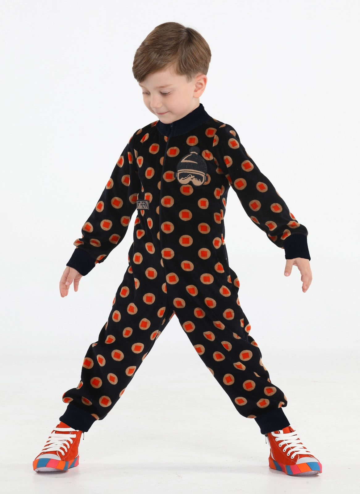 Stylish Velvet Zippered Kids Unisex Overall