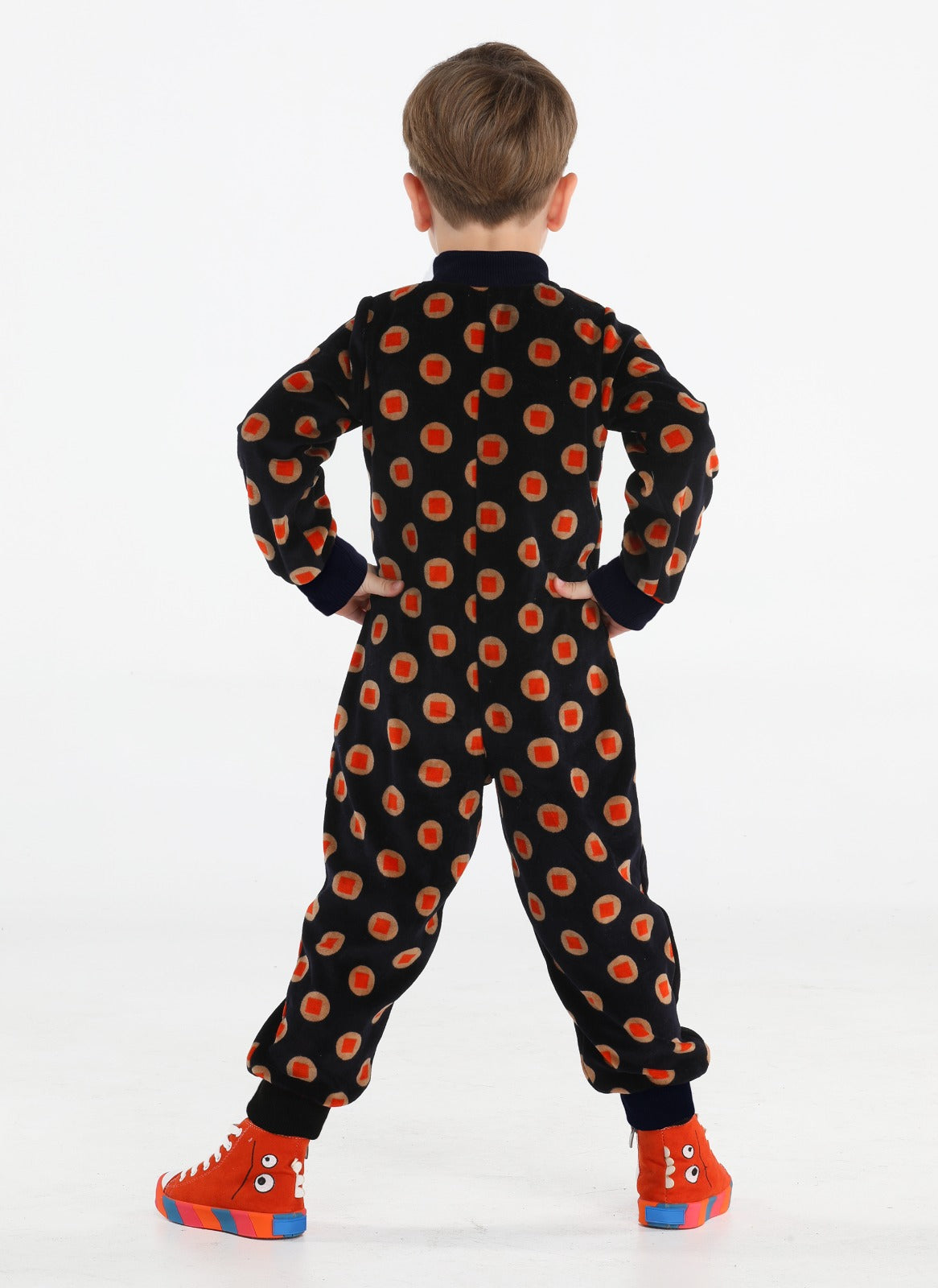 Stylish Velvet Zippered Kids Unisex Overall