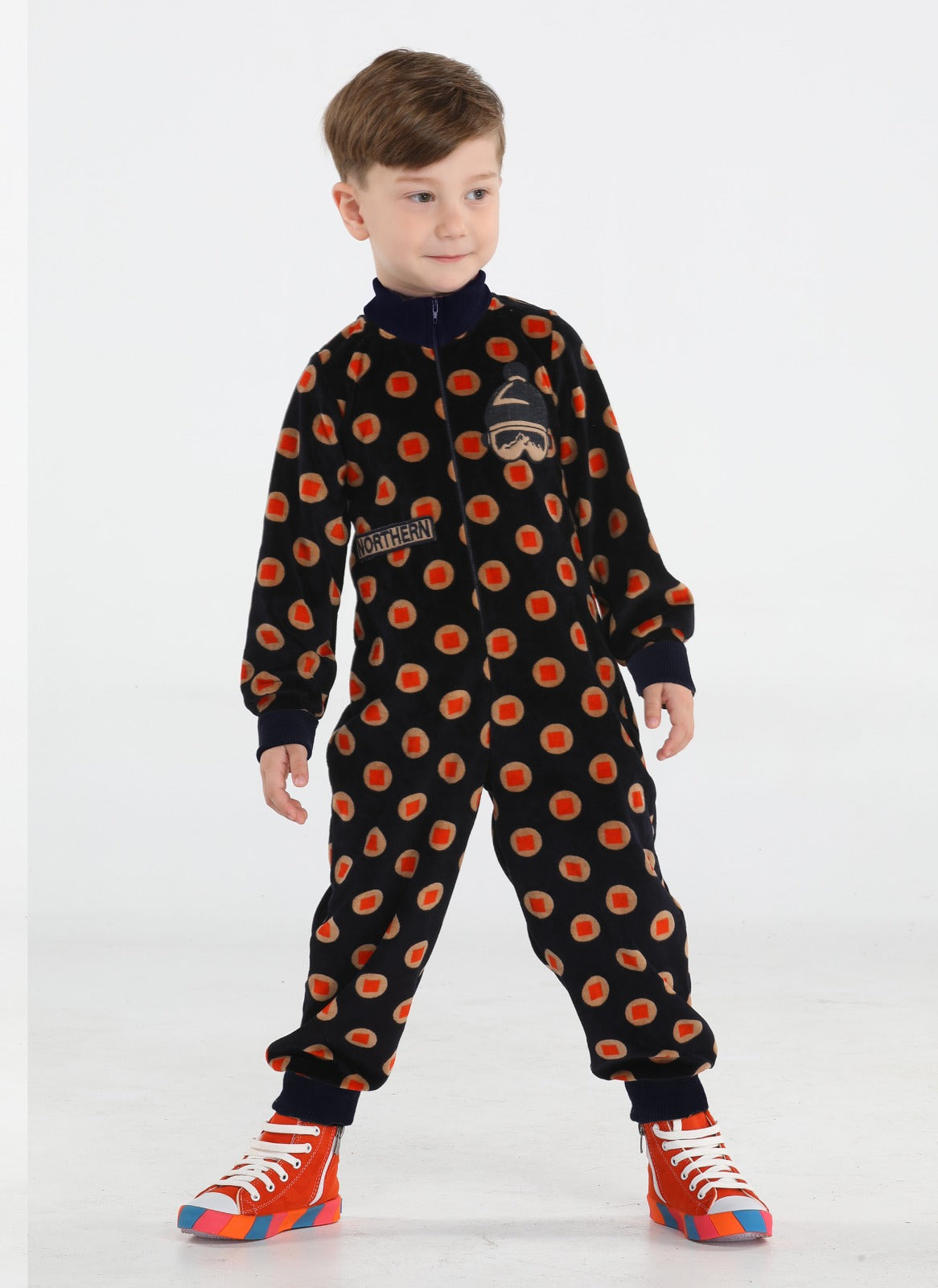 Stylish Velvet Zippered Kids Unisex Overall