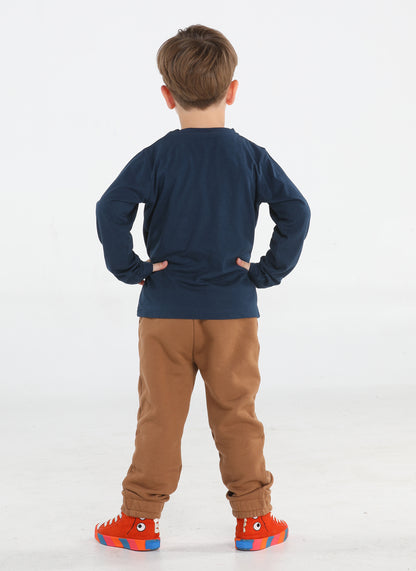Ensemble Garçon – T-shirt Imprimé et Pantalon Jogger 100% Coton
