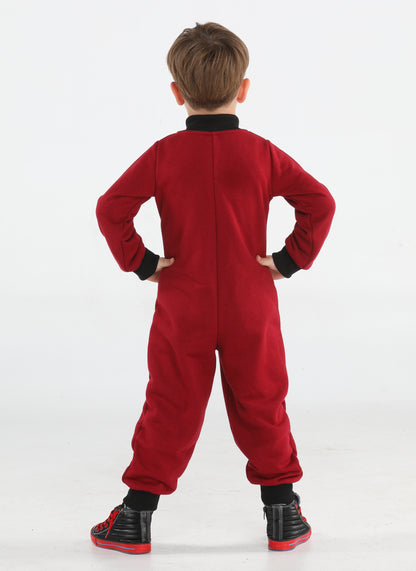 Boys' Burgundy Astronaut Jumpsuit