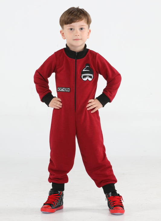 Boys' Burgundy Astronaut Jumpsuit