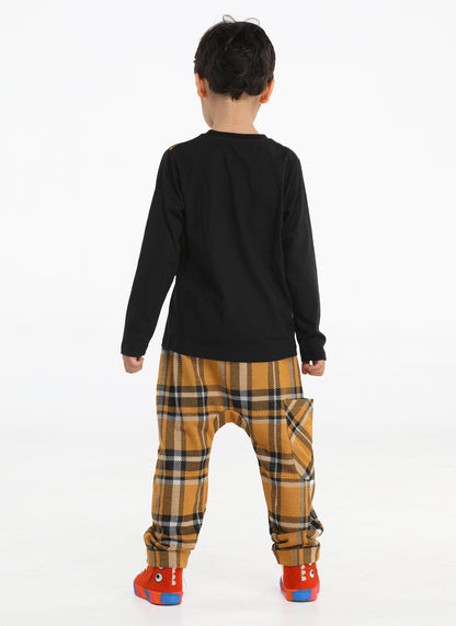 Black Baggy Pants + Long Sleeves T-shirt Set