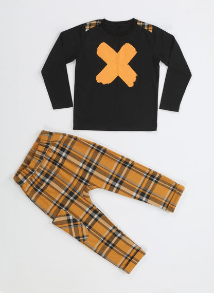 Black Baggy Pants + Long Sleeves T-shirt Set