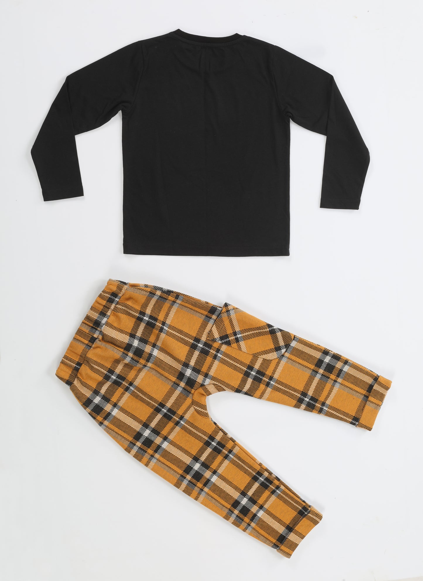 Black Baggy Pants + Long Sleeves T-shirt Set