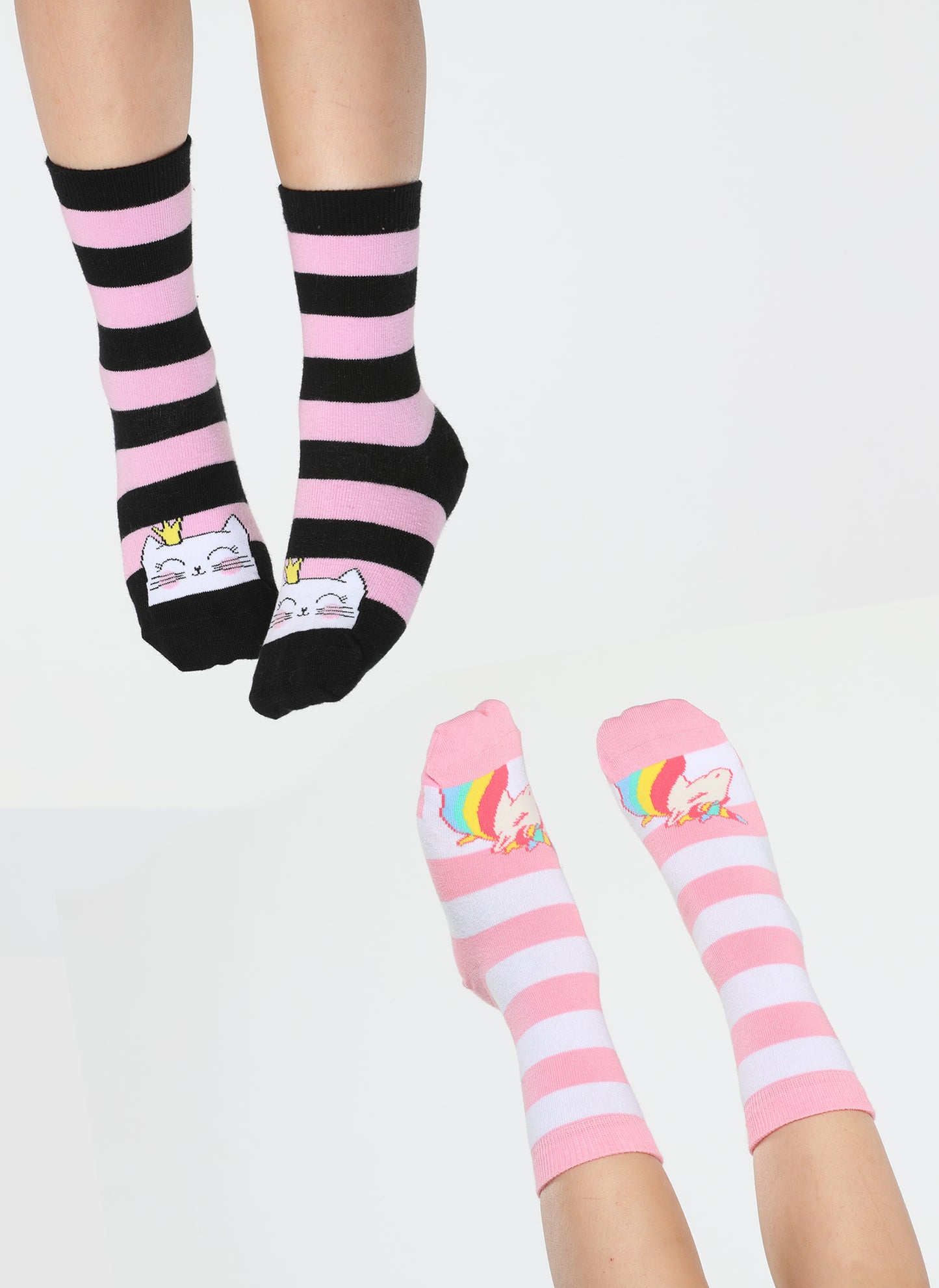 Unicorn&Cat 2 in 1 Package Girls' Socks Set