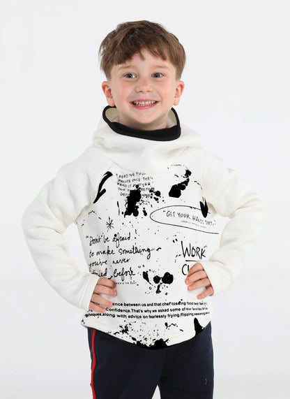 Ninja Kids' Unisex Off-White Sweatshirt Hoodie