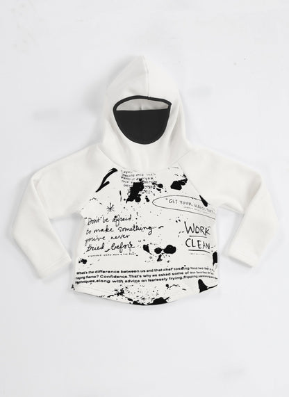 Ninja Kids' Unisex Off-White Sweatshirt Hoodie