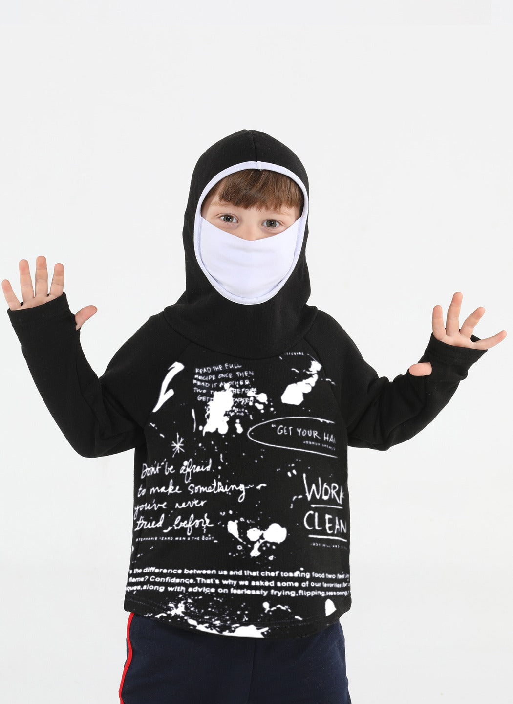 Ninja Kids' Black Unisex Sweatshirt Hoodie