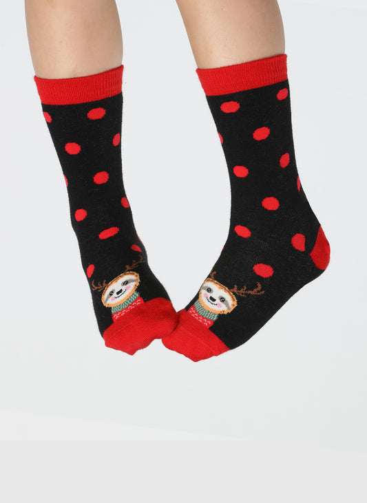 Deer Year Cotton Girls' Socks