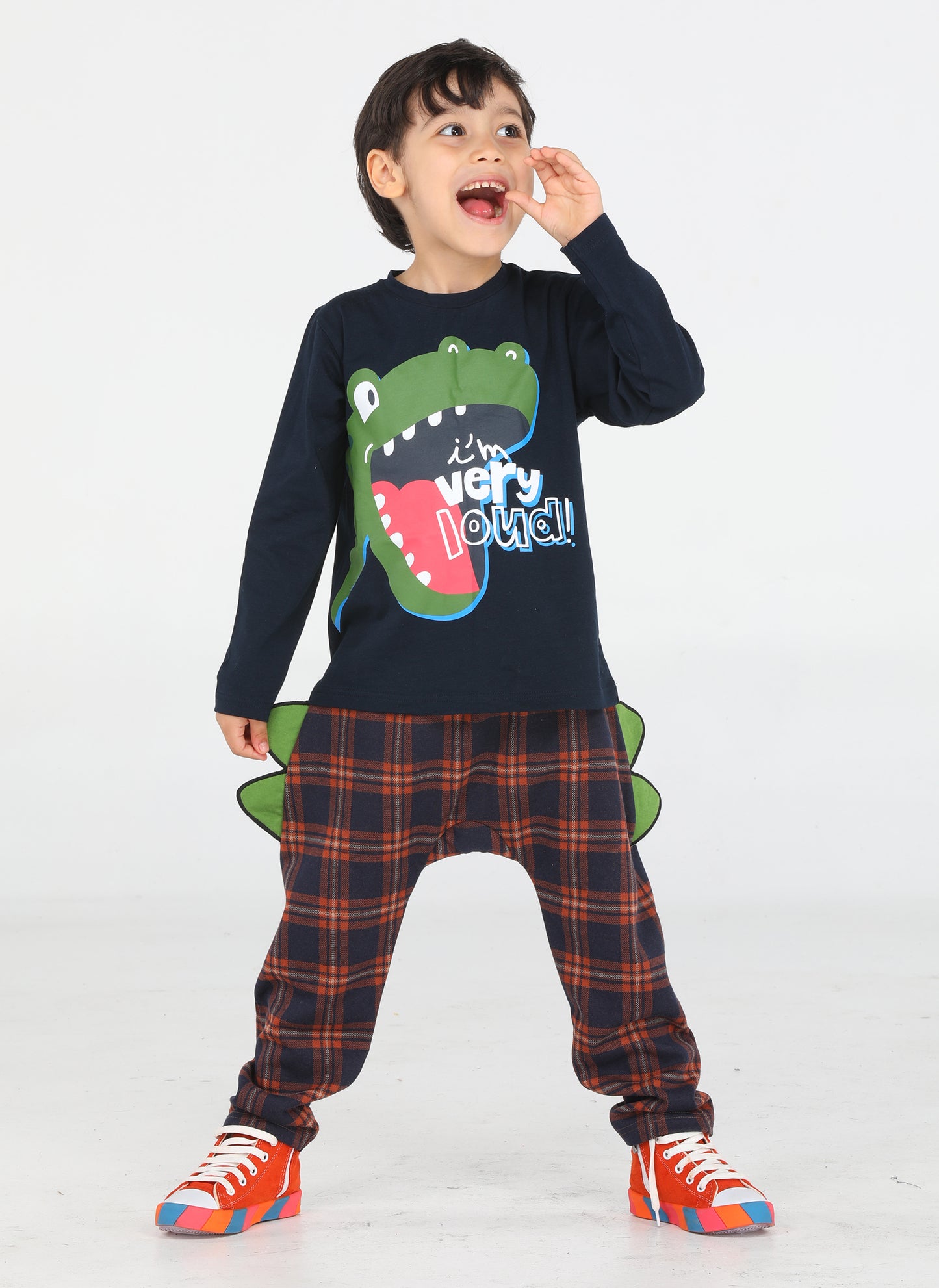 Loud Dino 3D Detail Pants + Long Sleeve T-shirt Set