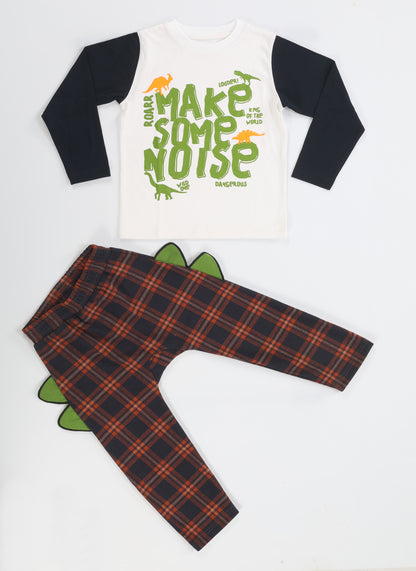 Noise Dino Boy Baggy Pants + Long Sleeve T-shirt Set