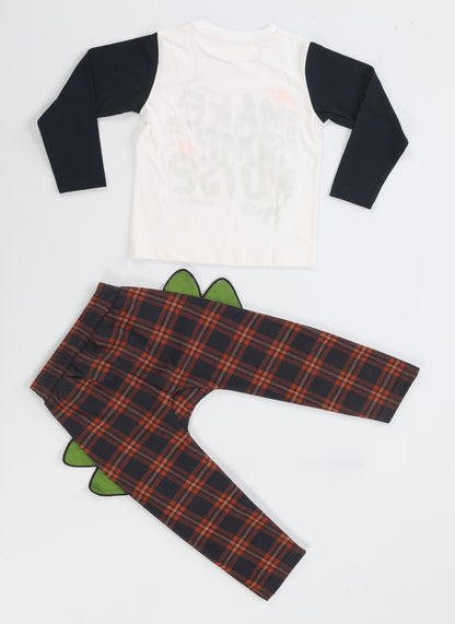 Noise Dino Boy Baggy Pants + Long Sleeve T-shirt Set