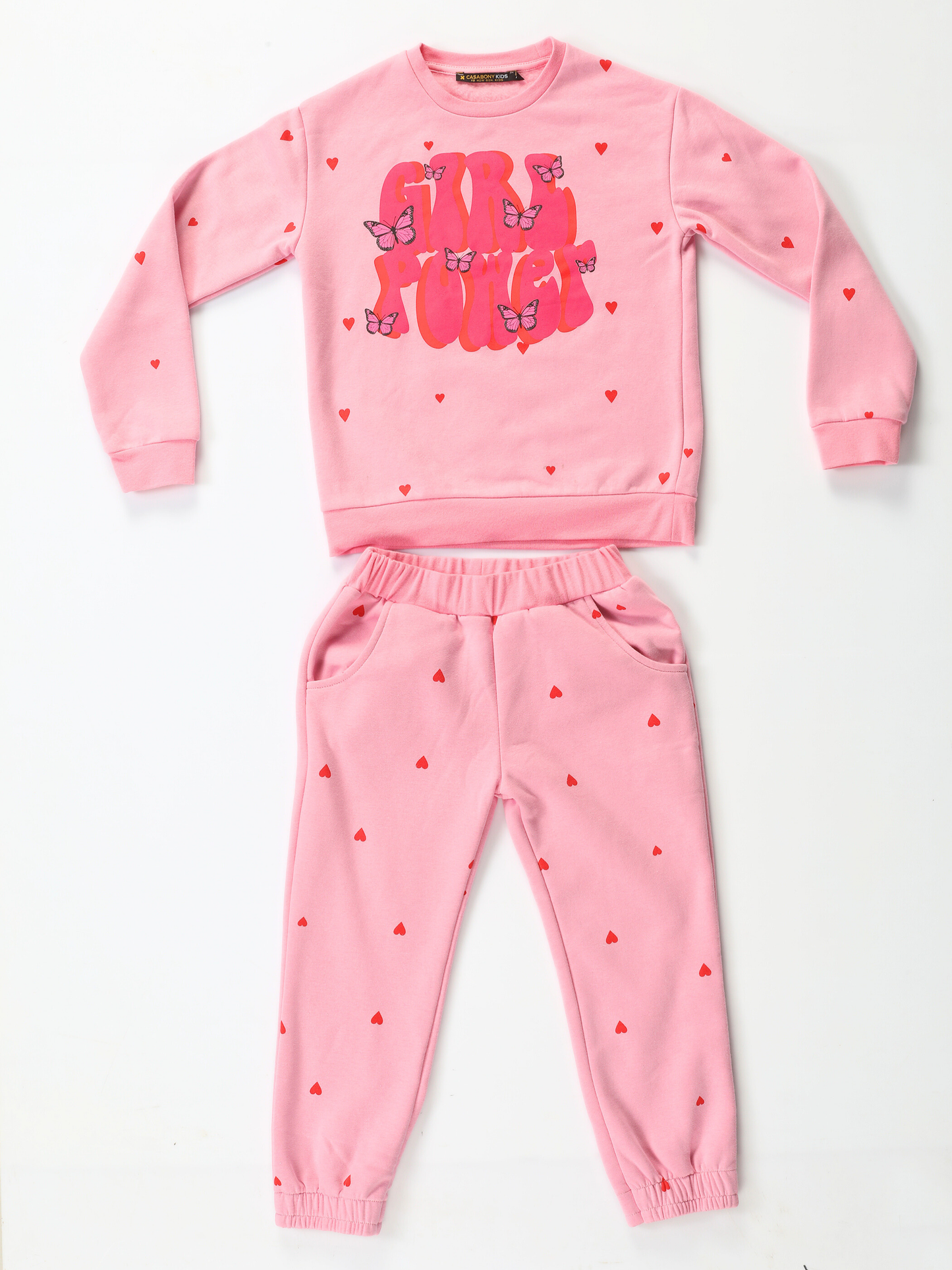 Girl Power Girls' Soft and Thick Cotton Jogger Cut Tracksuit