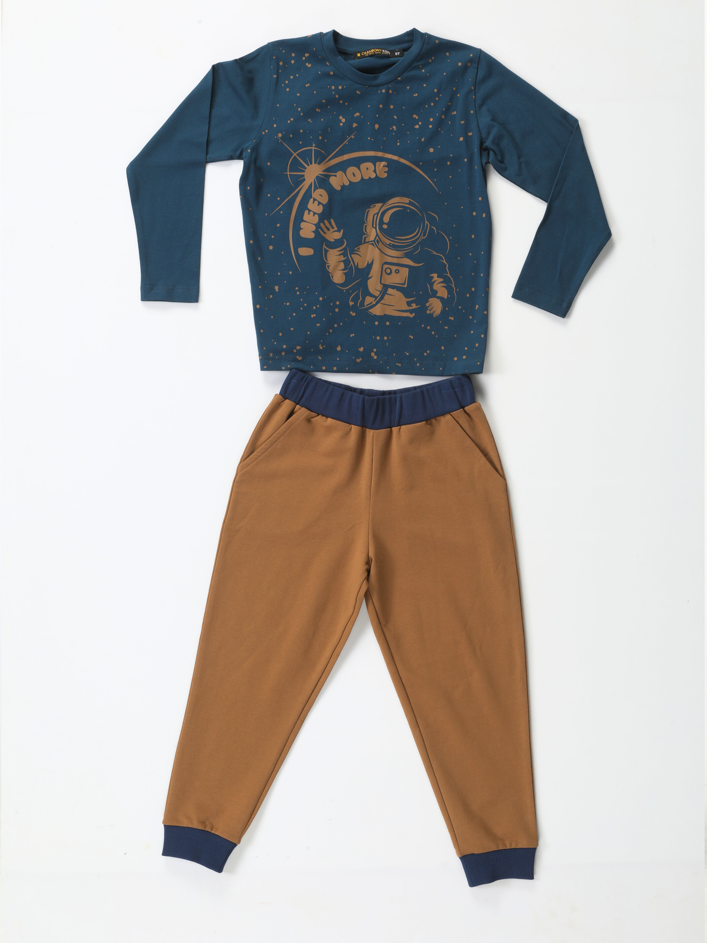 Space Boys' 2 Pockets Pants + Long Sleeve T-shirt Set