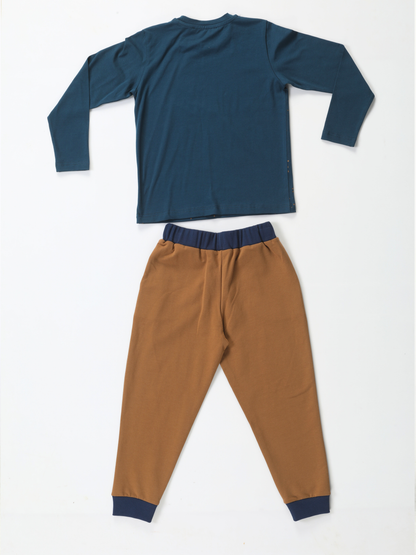 Space Boys' 2 Pockets Pants + Long Sleeve T-shirt Set