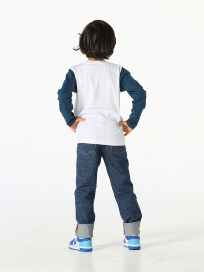 Boys' Pirate Mid Washed Jeans + Long Sleeve T-shirt