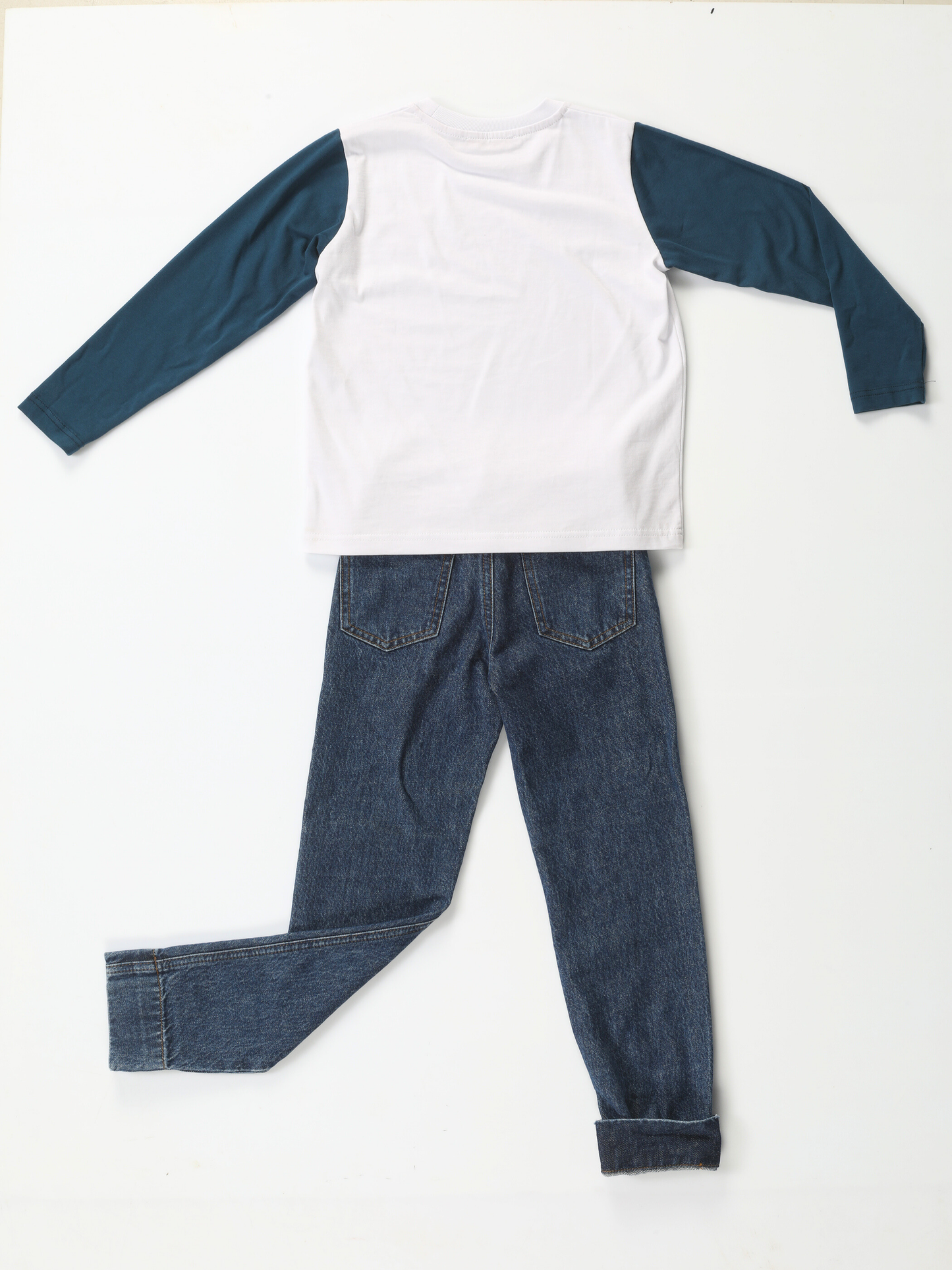 Boys' Pirate Mid Washed Jeans + Long Sleeve T-shirt