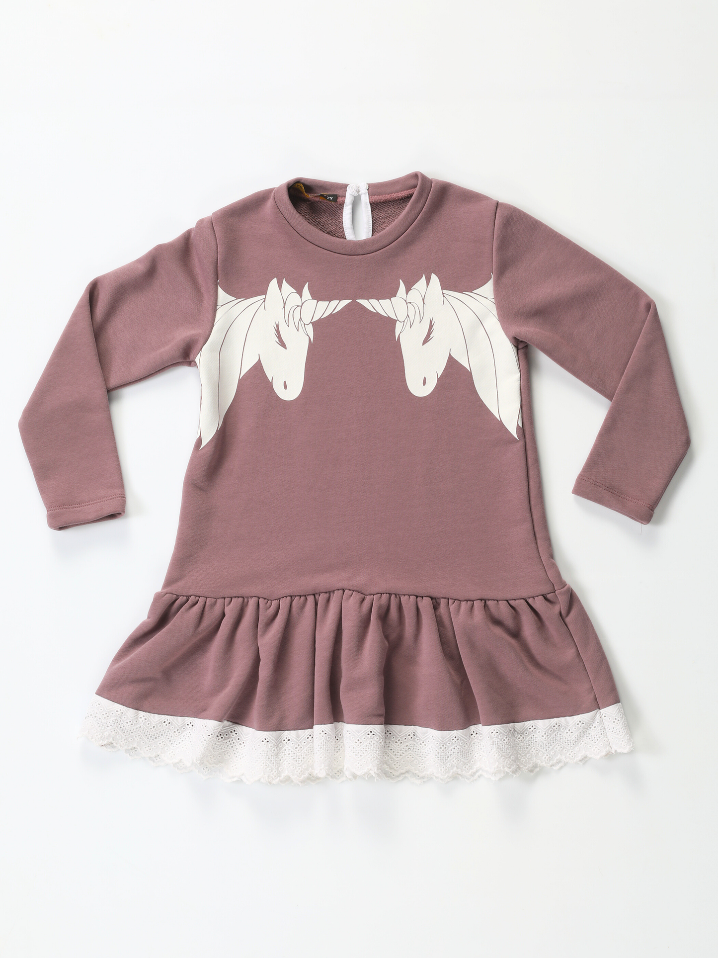 Girls' Unicorn Dress with Ruffled Hem