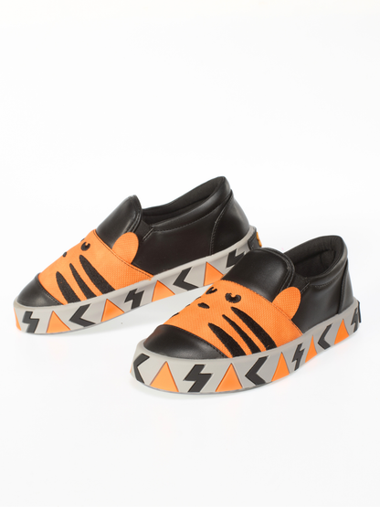 Tiger Black Embroidered Orthopedic Sneakers