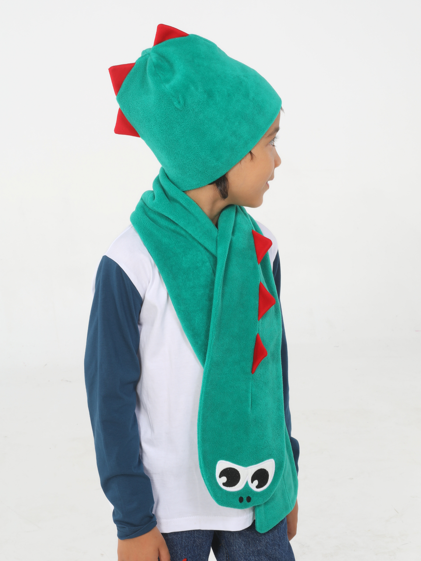 3d Dino Boys' Hat & Scarf Set