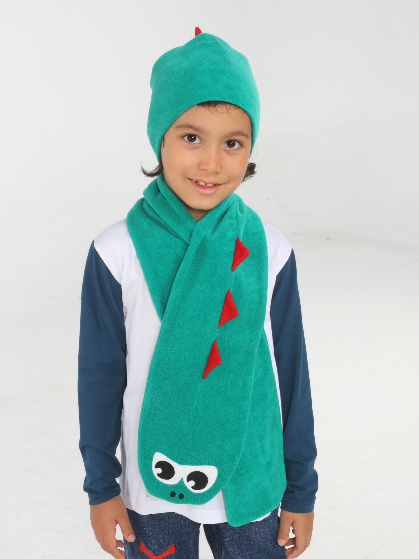 3d Dino Boys' Hat & Scarf Set