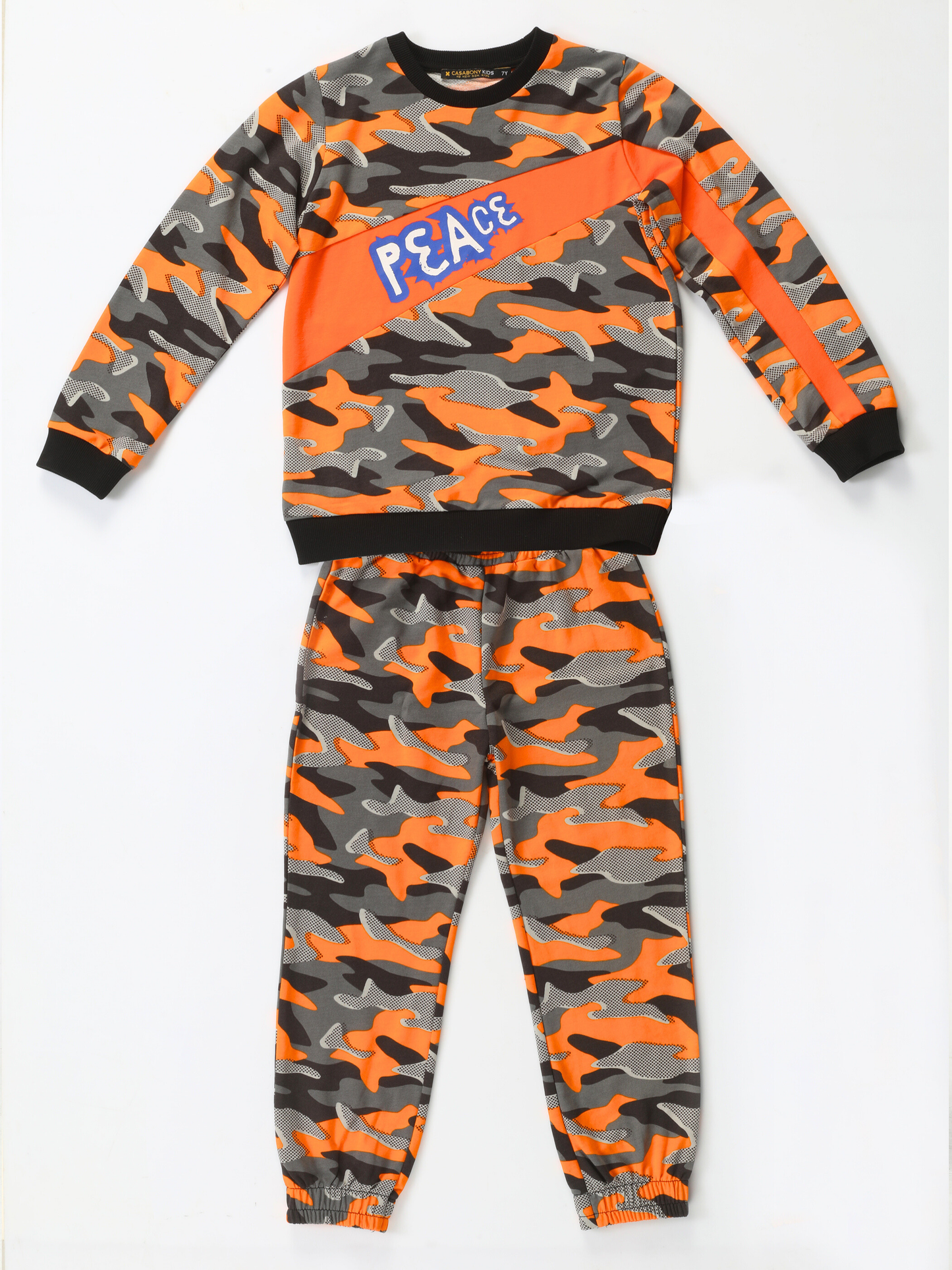 Camouflage Print Sweatshirt & Jogger Tracksuit – Boys'