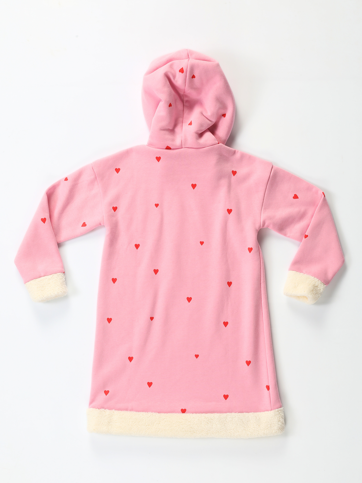 Bunny Heart Print Hoodie Dress – For Girls