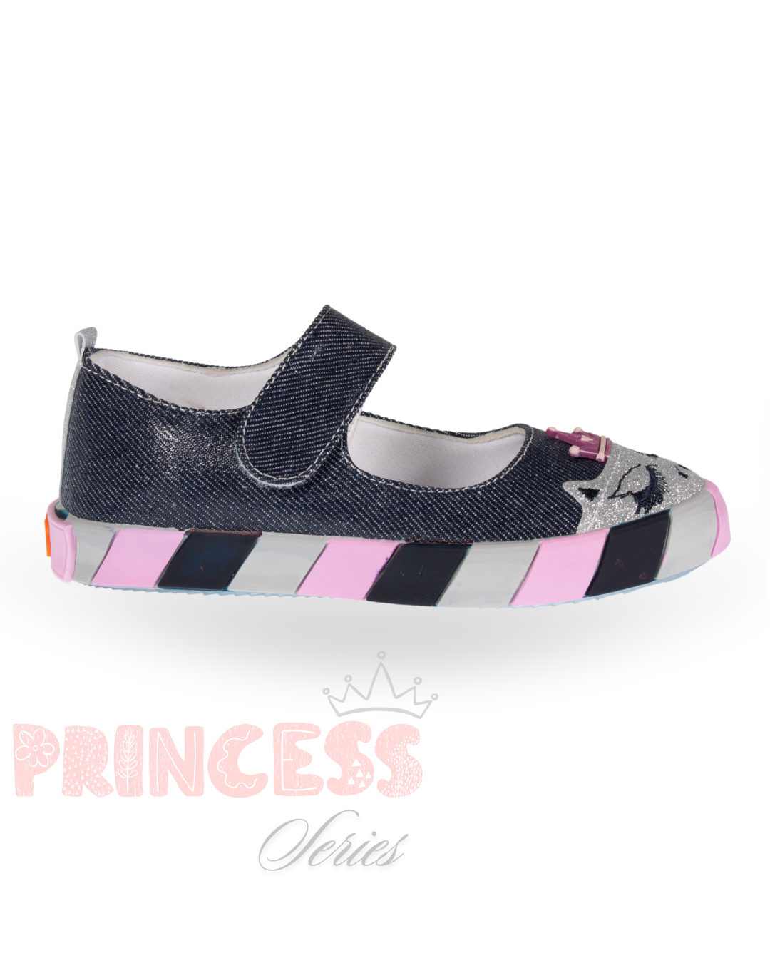 Ballerines en Jean pour Fille – Chat Princesse Pailleté