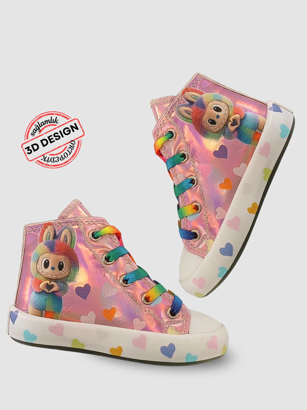 Labubu Holographic Pink Girl Sneaker