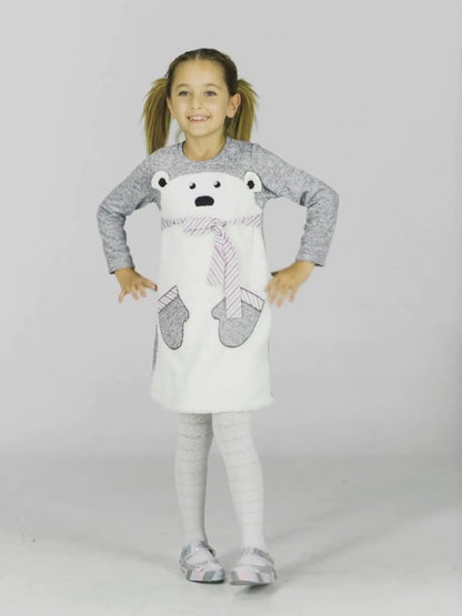 Cute Bear 2 Pockets Soft Girl Dress