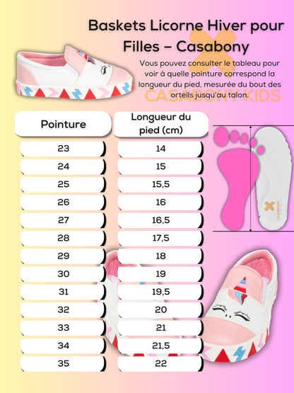 Baskets Licorne Hiver pour Filles – Casabony